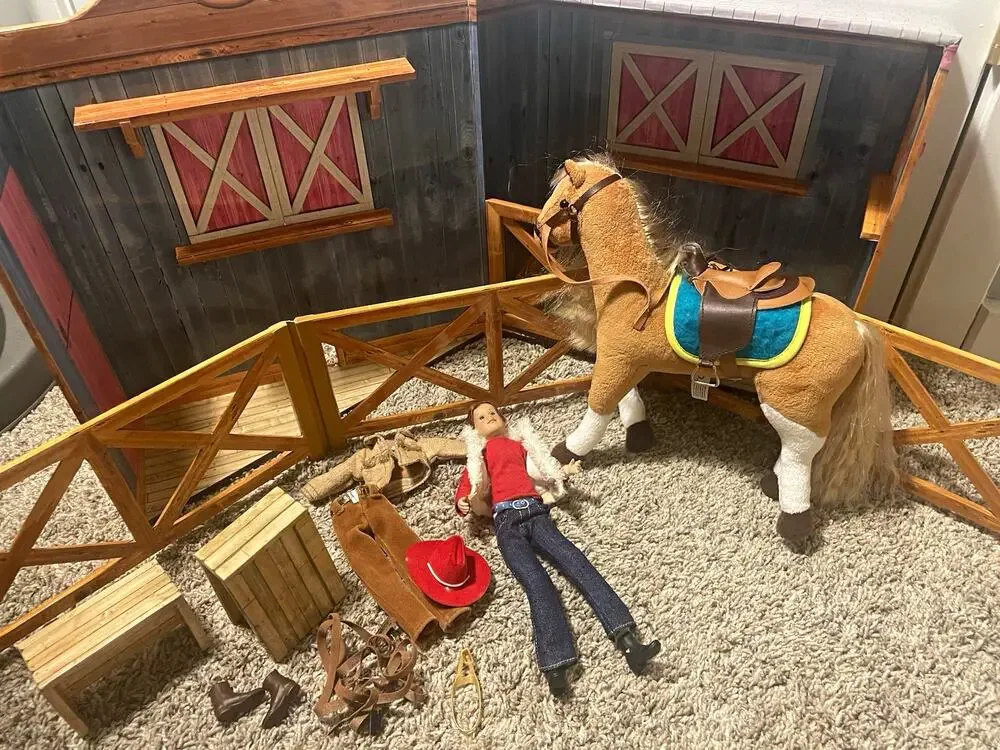 Vintage Only Hearts Horse & Pony Club Lot Barn Doll Horse Accessories Play-set